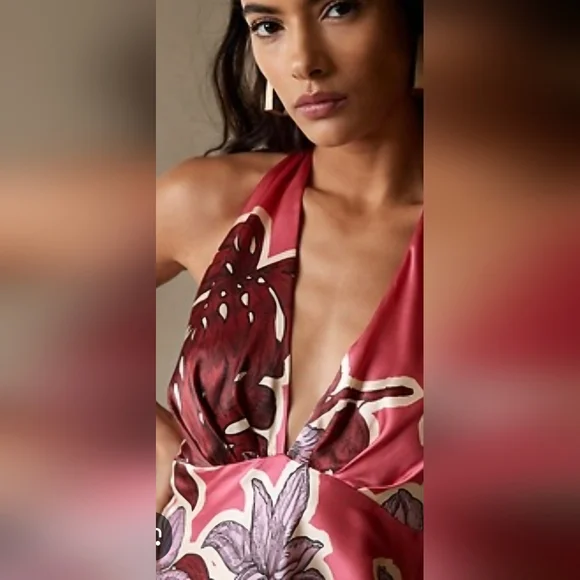 New Banana Republic Silk Midi Halter Dress - Picture 8 of 8